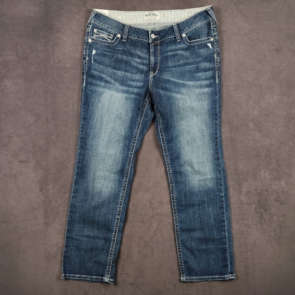 Ariat Real Gianna Straight Leg Jeans Womens 20WR Stryker Blue Mid Rise 40x33 NEW